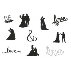 Stickserie - Brautpaar Silhouette